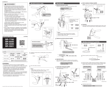 Shimano BR-7700 Čelisťová brzda Používateľská príručka | Manualzz