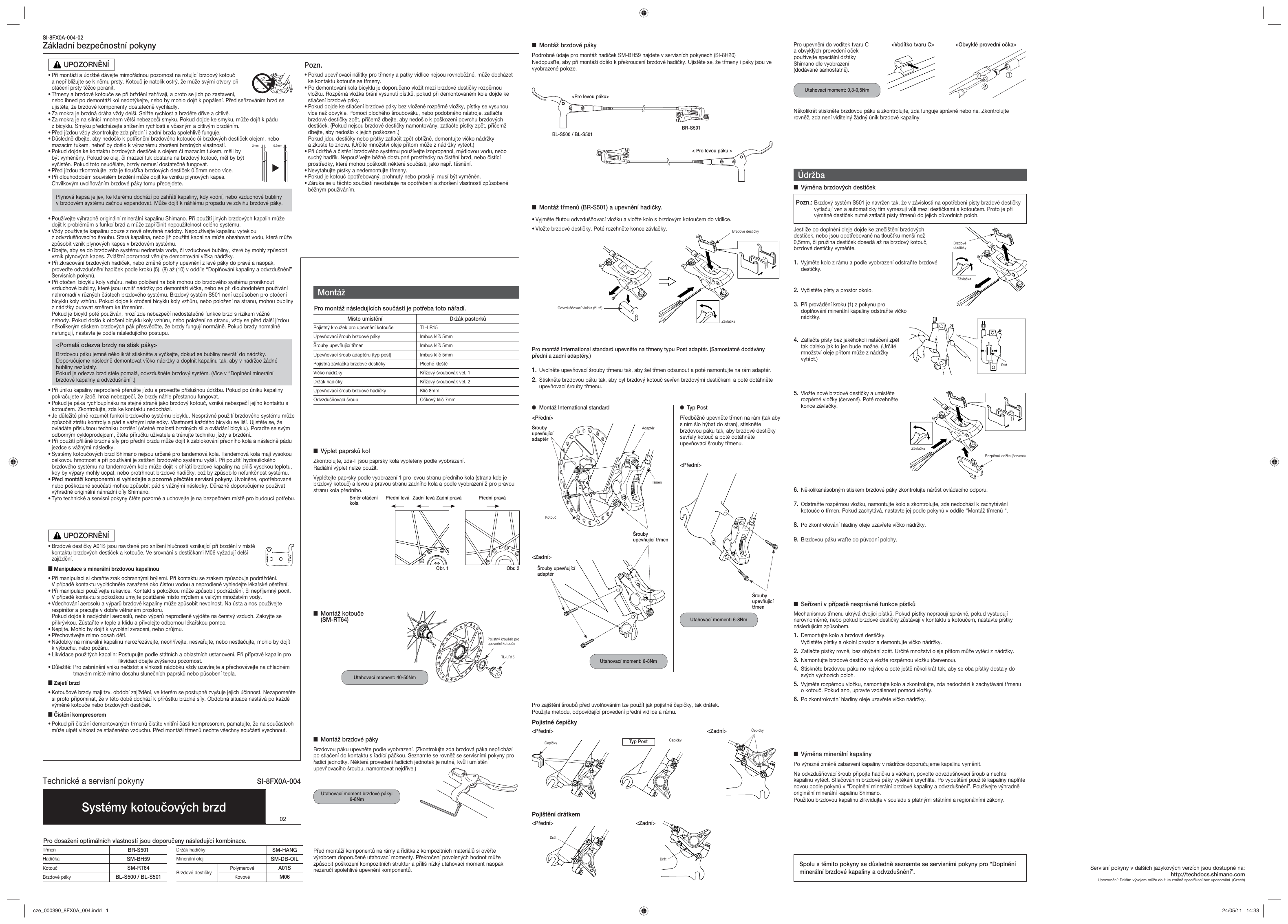 Shimano BR-S501 User manual | Manualzz