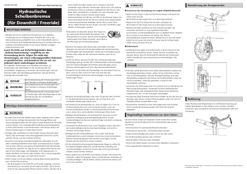 Shimano BR-M8120 Hydraulische Scheibenbremse Benutzerhandbuch | Manualzz