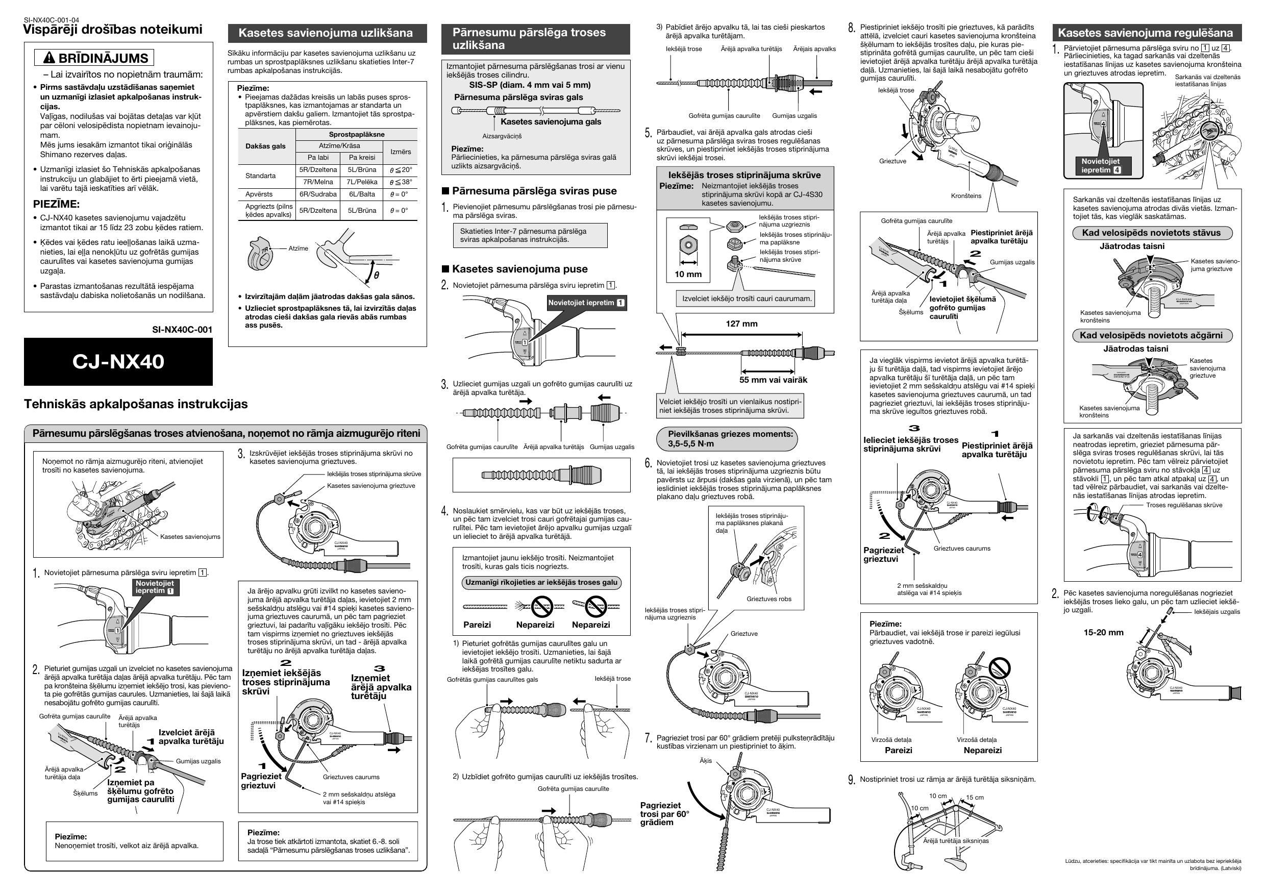 Unité De Commutation Complète Shimano CJ NX40 - 7 Vitesses, Pour Système De Freinage Vélo - 9