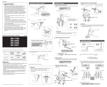 Shimano BR-5500 Etrier frână Manual de utilizare | Manualzz