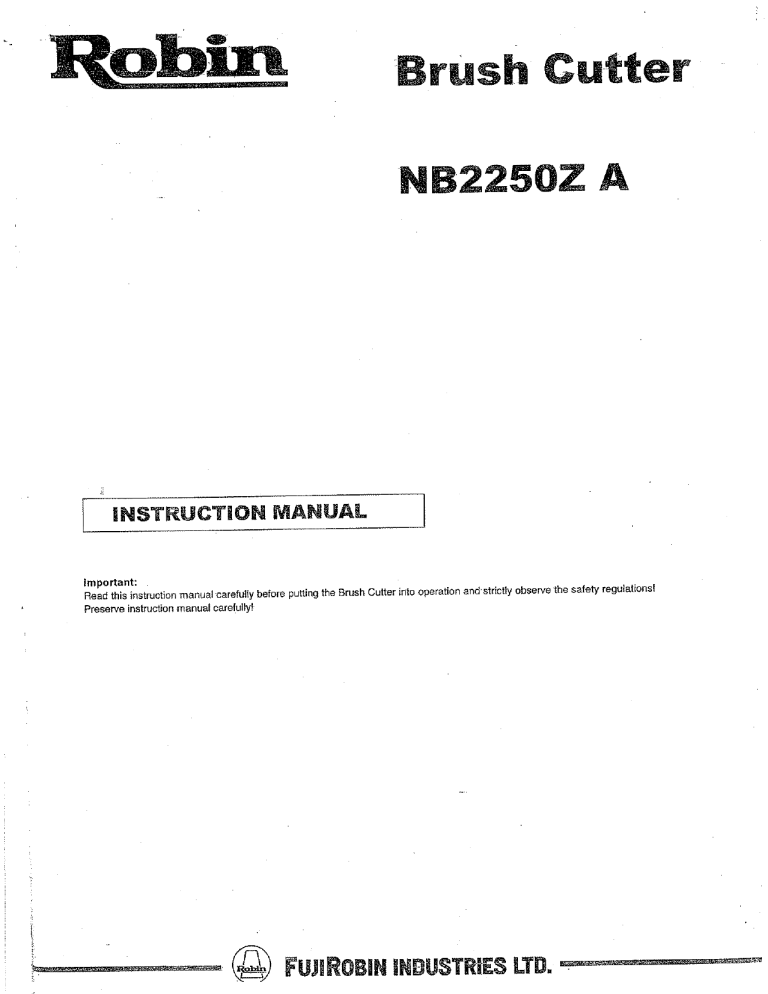 Robin NB2250Z Owner's manual | Manualzz