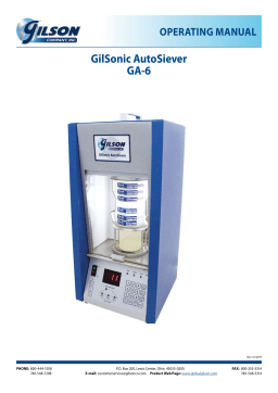 Gilson GilSonic AutoSiever Sonic Sifter - Operating manual, Manual