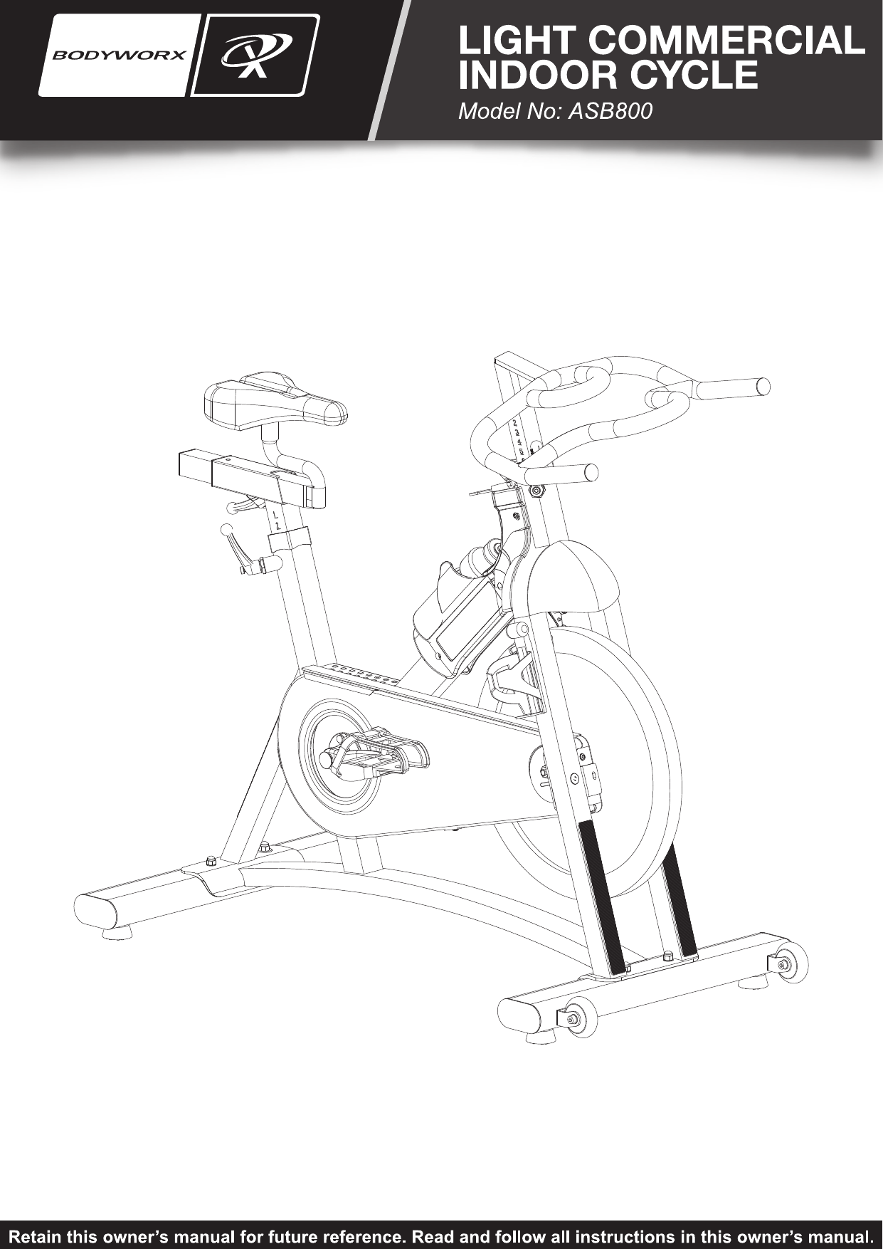 Bodyworx ASB800 Semi Commercial Indoor Cycle Manual Manualzz