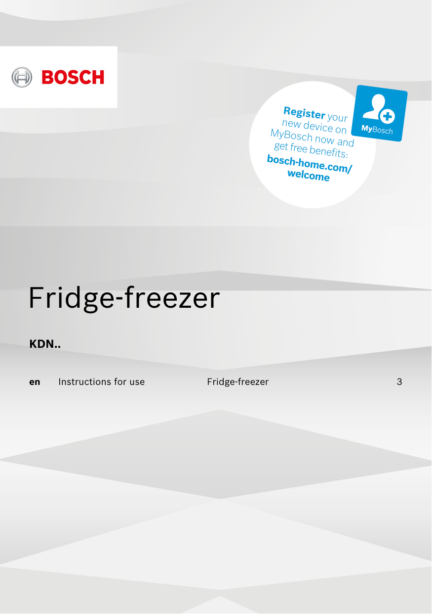 Bosch Freestanding larder fridge Serie 4 Instruction manual Manualzz