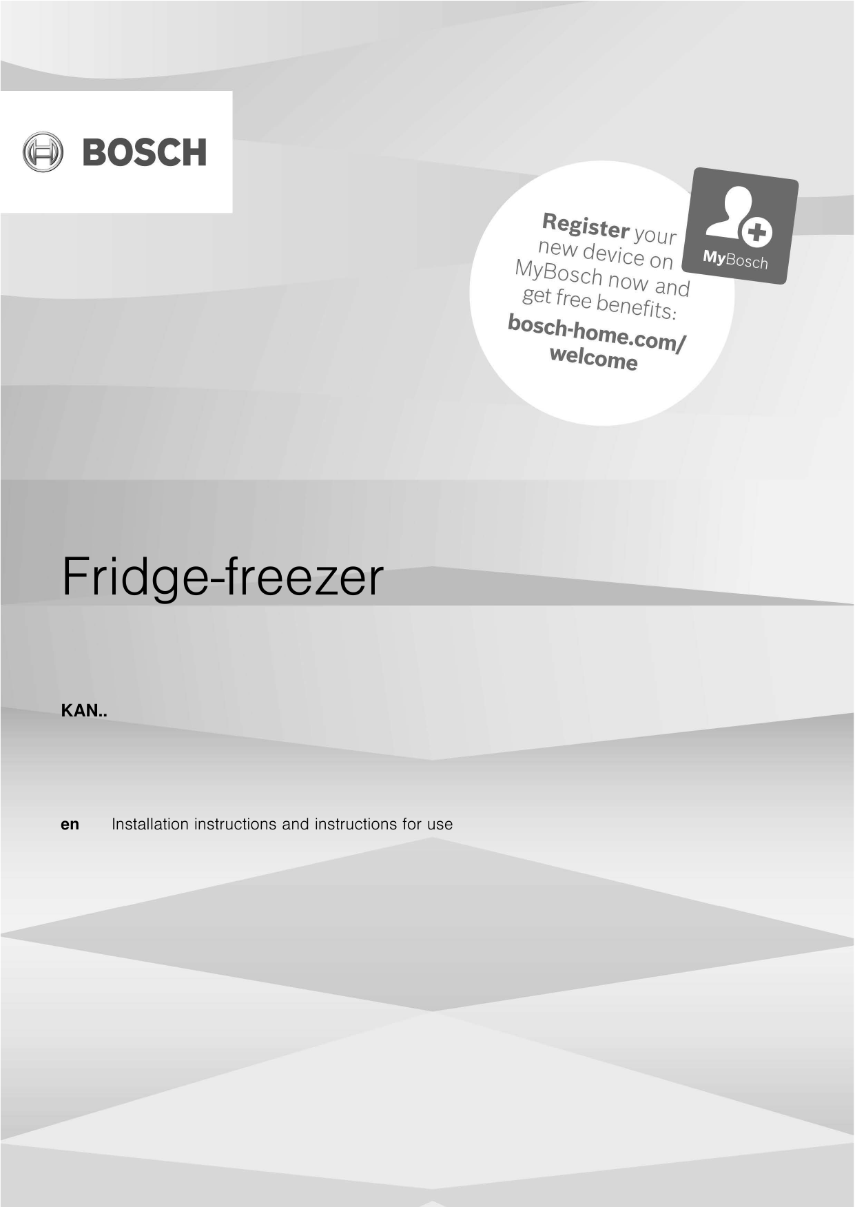 Bosch Kan93vl30m 01 Side By Side Fridge Freezer Instructions For Use Manualzz