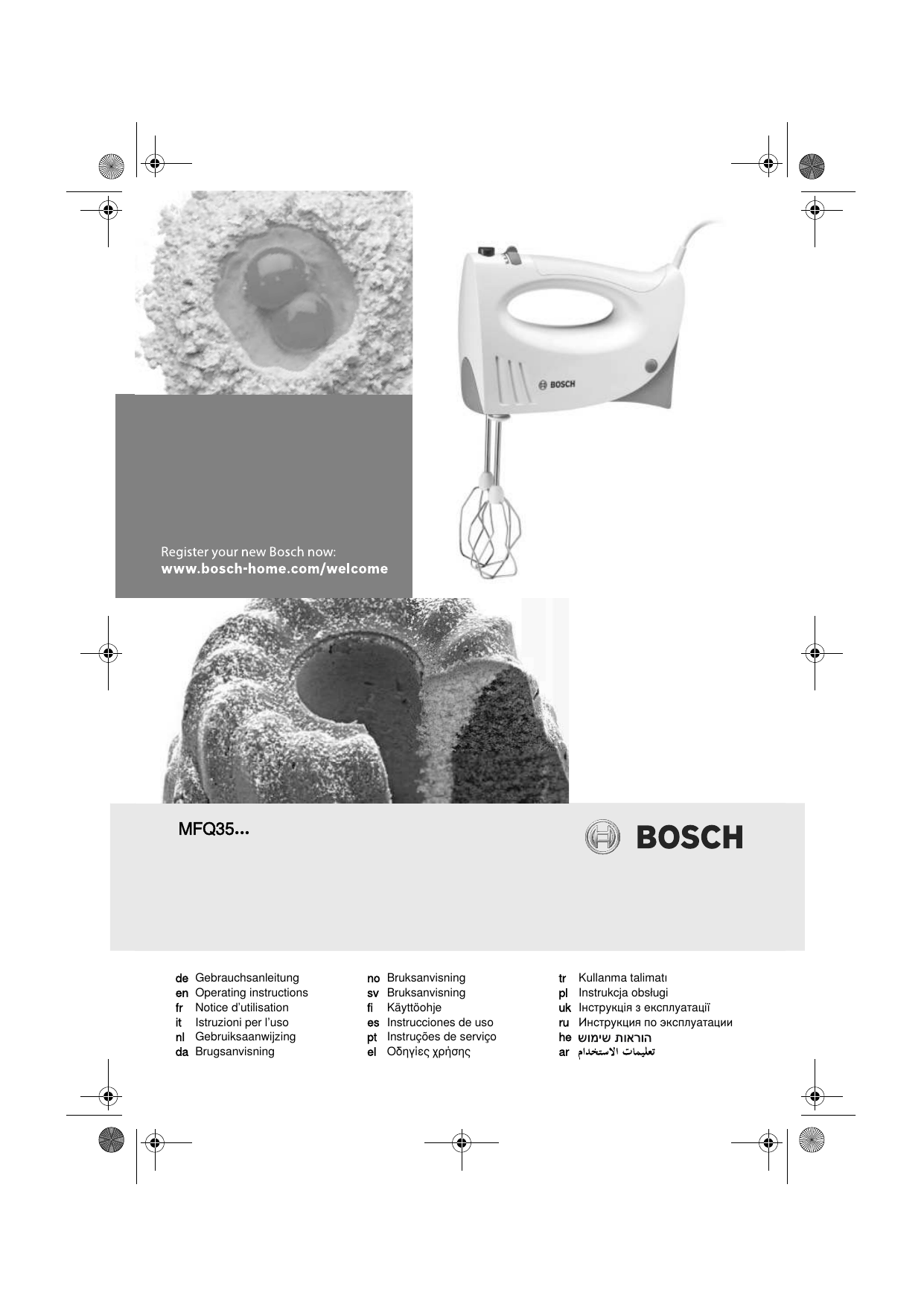 Bosch MFQ3570 White / grey Hand mixer set Manuel utilisateur Manualzz