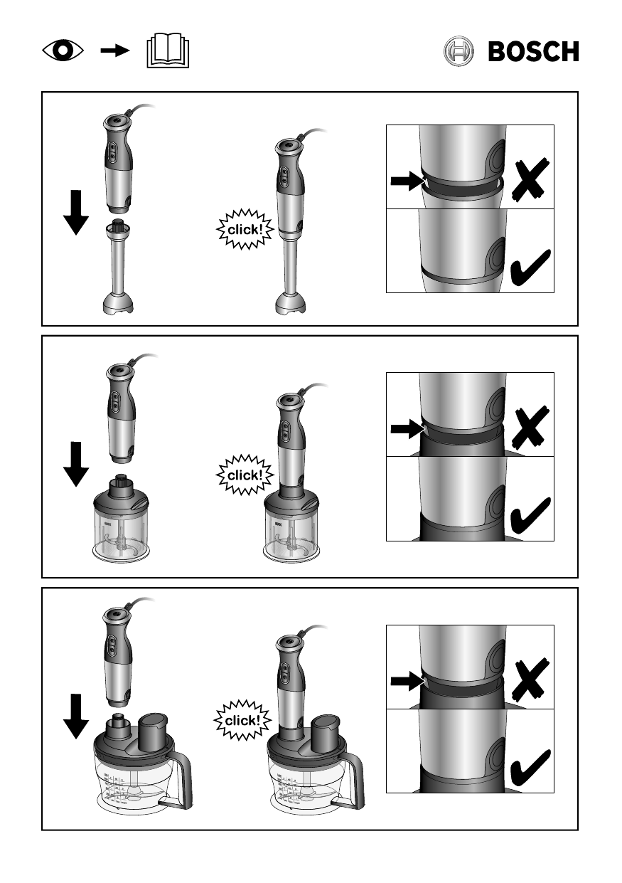 Bosch MS62B6190 Hand Blender ErgoMixx -1000W - Black, Anthracite