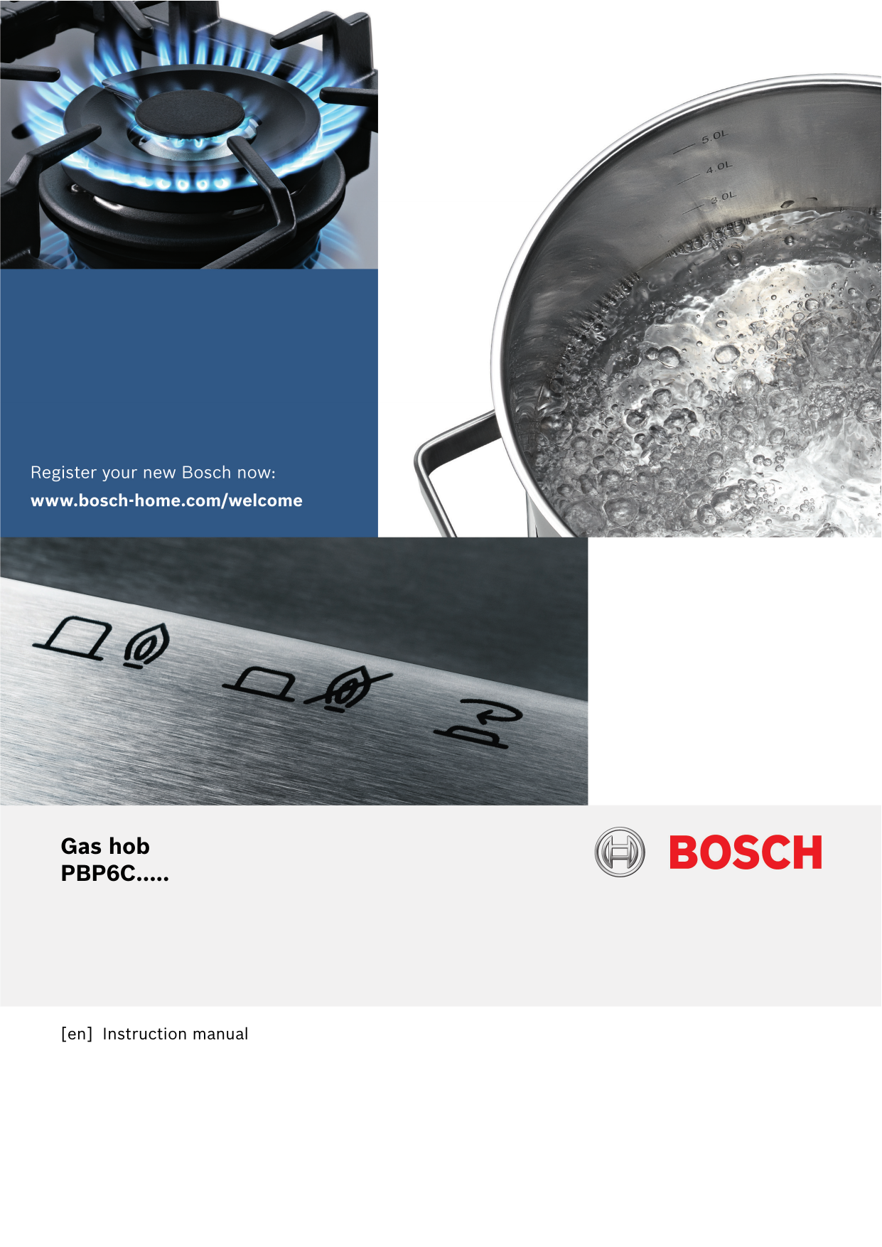 Bosch Gas hob with integrated controls Serie 2 Instructions for Use