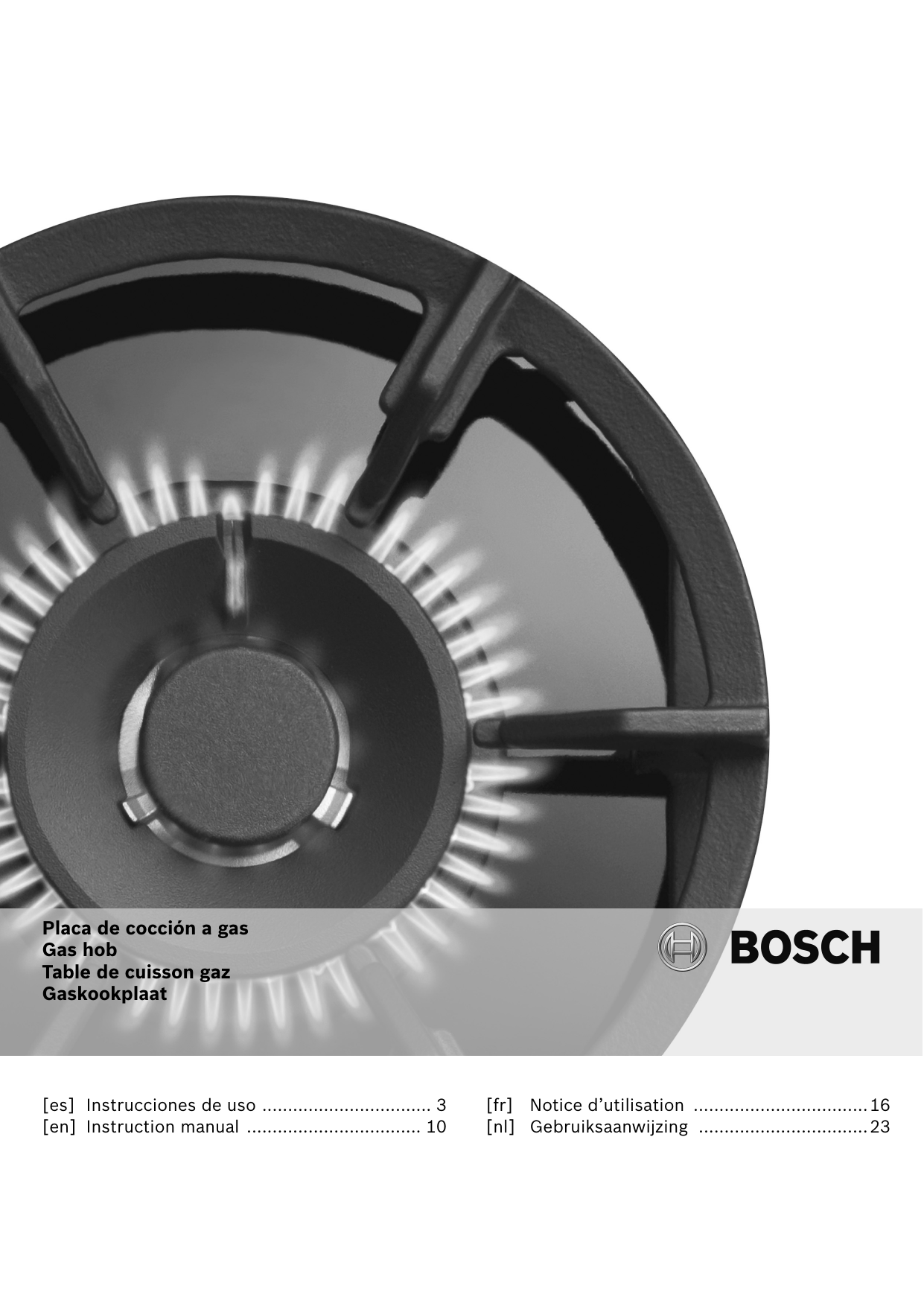 Bosch Gas hob with integrated controls Serie 2 Instruction manual Manualzz