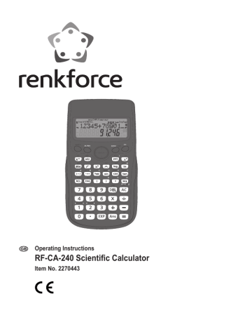 Renkforce RF-CA-240 Science calculator Owner's Manual | Manualzz