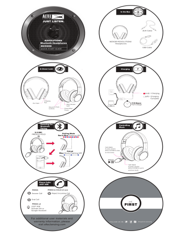 Altec Lansing MZX009 R3volution X Headphones Quick Start Guide