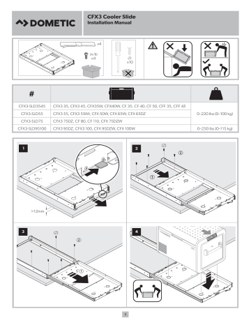 Dometic CFX3 Cooler Slide (CFX3-SLD3545, CFX3-SLD55, CFX3-SLD75, CFX3