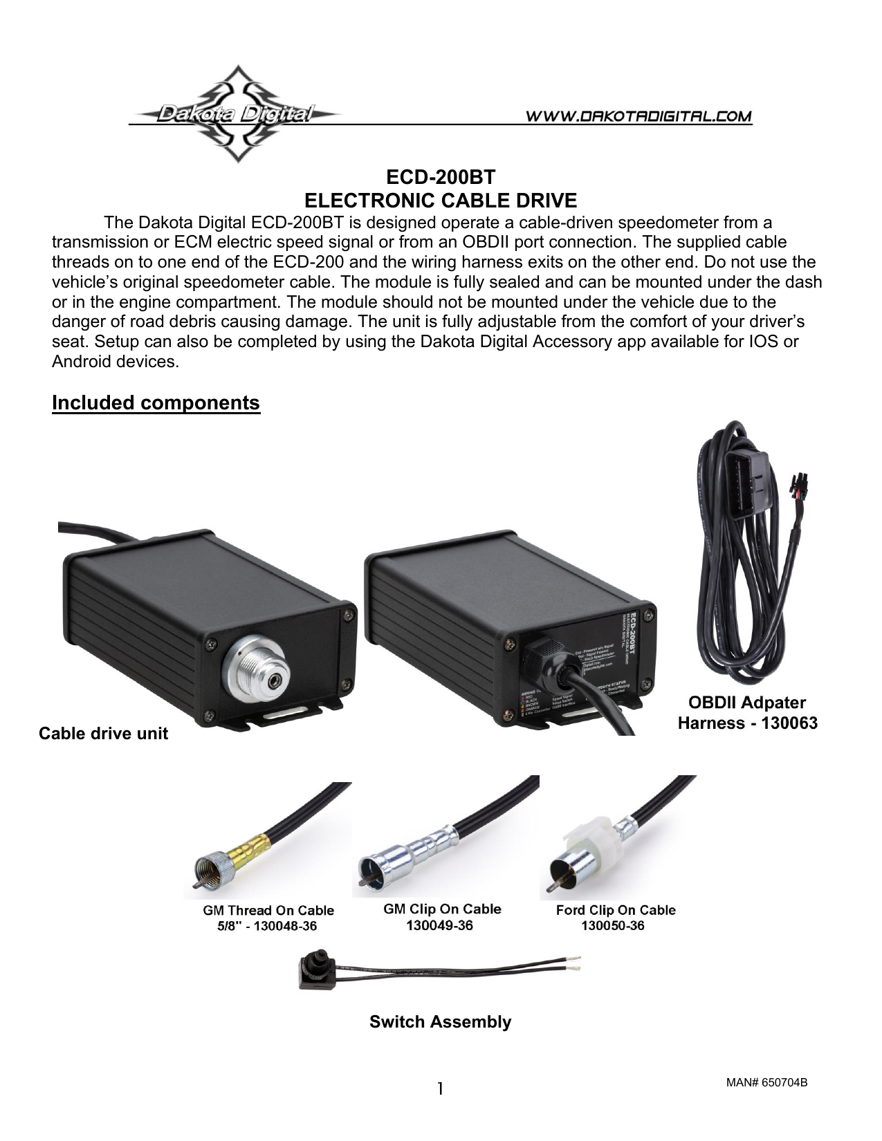 Dakota Digital GM Electronic to Cable Drive Speedo Converter Adapter ECD200BT1 Other Car