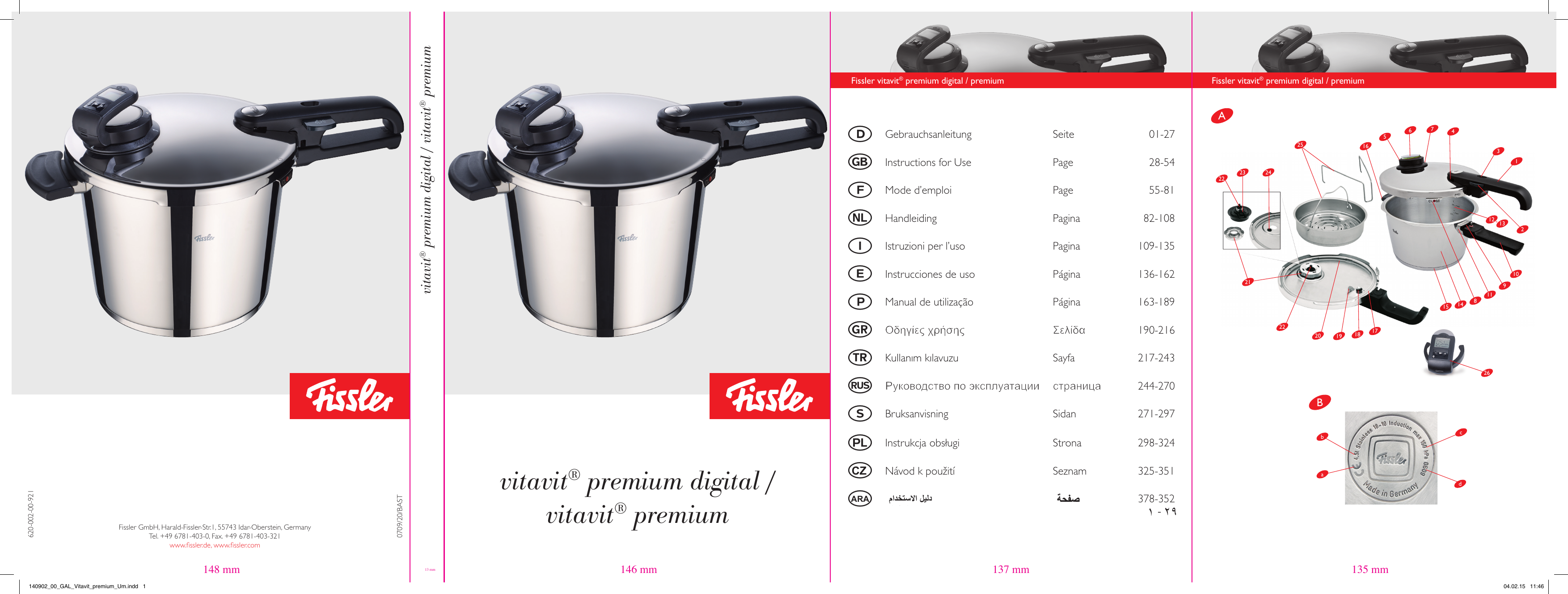 Fissler Vitavit Edition Design Autocuiseur avec Panier 6l – 22 cm