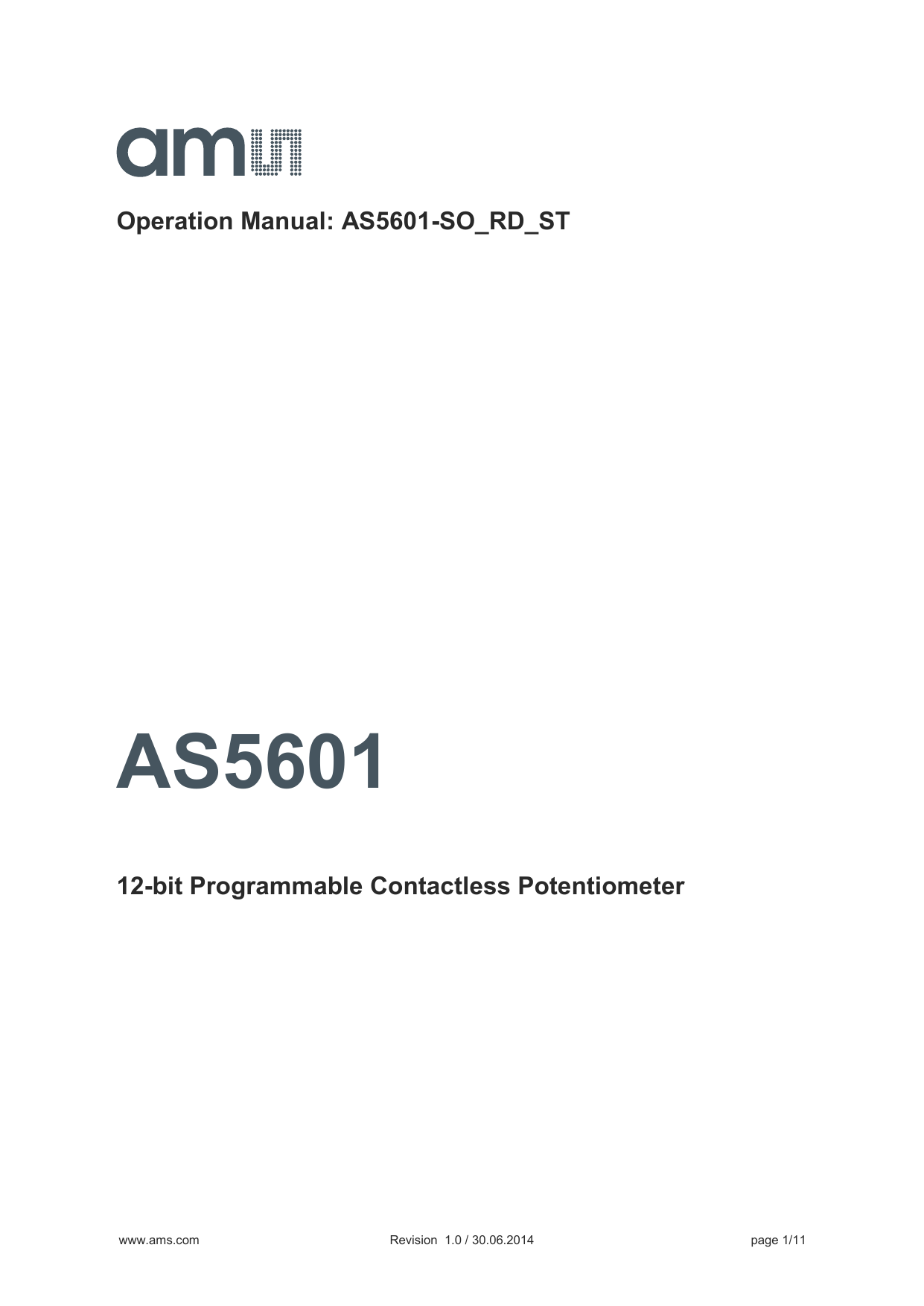 AMS AS5601ReferenceDesign Position Sensor User Guide | Manualzz