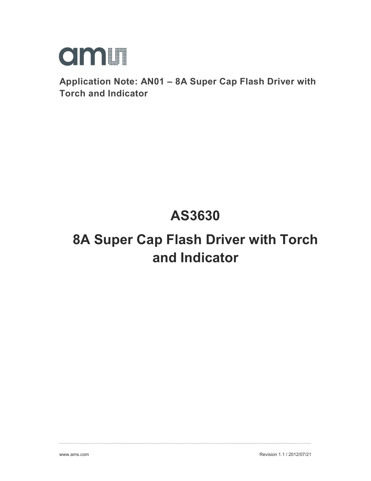 AMS AS3630 User Guide Manualzz