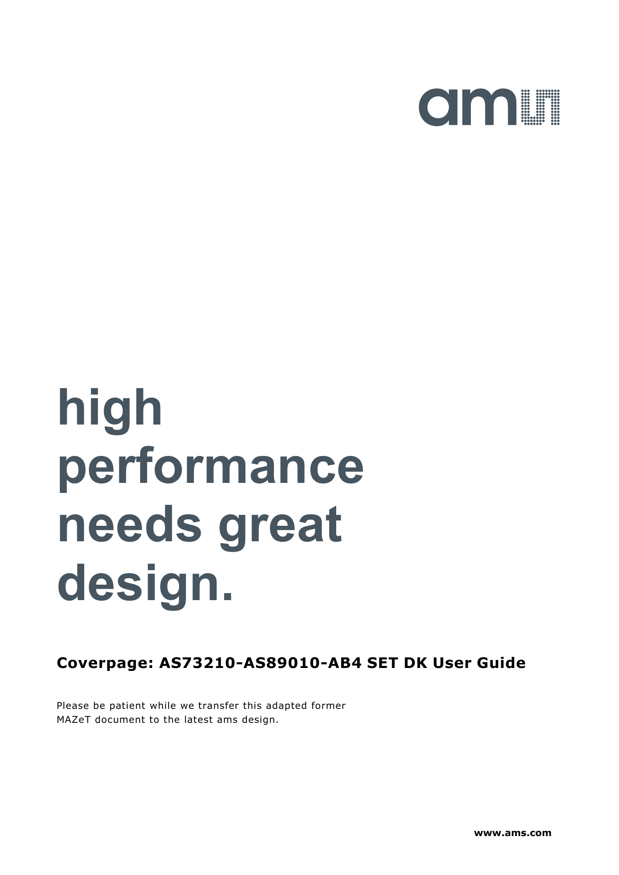 AMS AS89010 Sensor Interface User Guide Manualzz