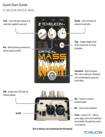 TC Helicon CRITICAL MASS - 株式会社エレクトリ
