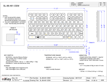 iKey SL-88-461-OEM Compact Backlit Industrial Keyboard Technical Drawing | Manualzz