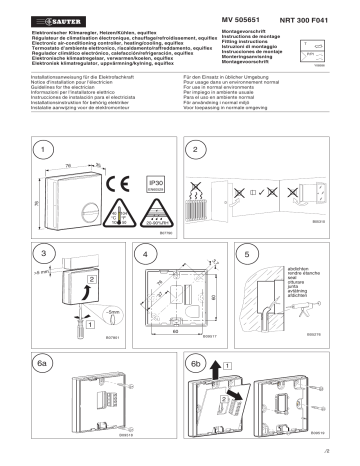 Sauter Nrt 300 Elektronischer Klimaregler Assembly Instructions 