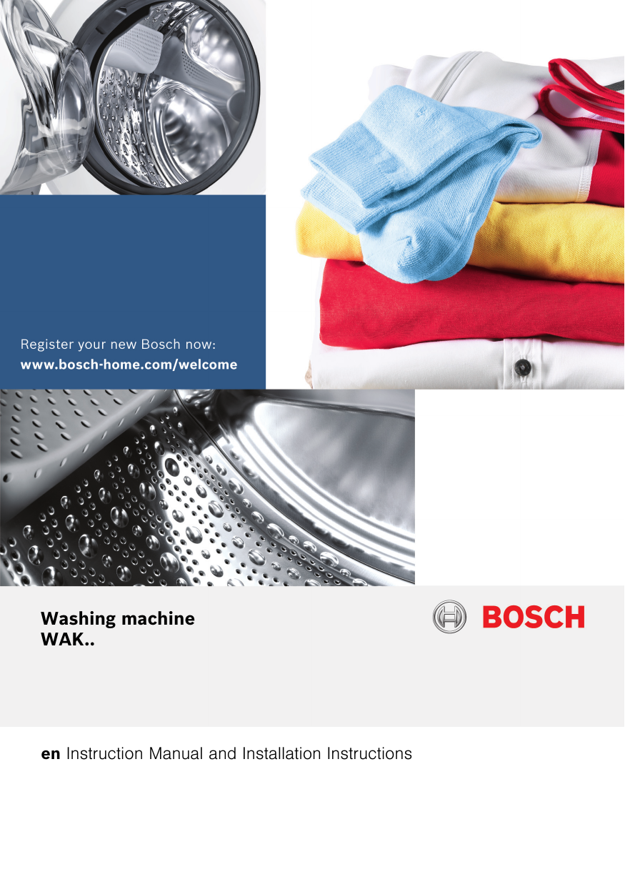 Bosch Washing machine Serie 4 User manual and assembly instructions