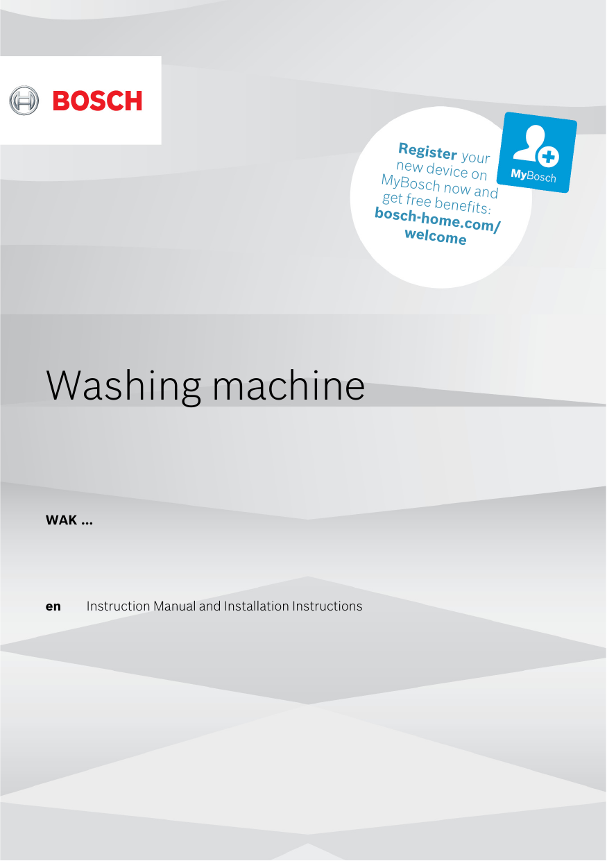 Bosch Washing machine Serie 4 Instructions for Use Manualzz