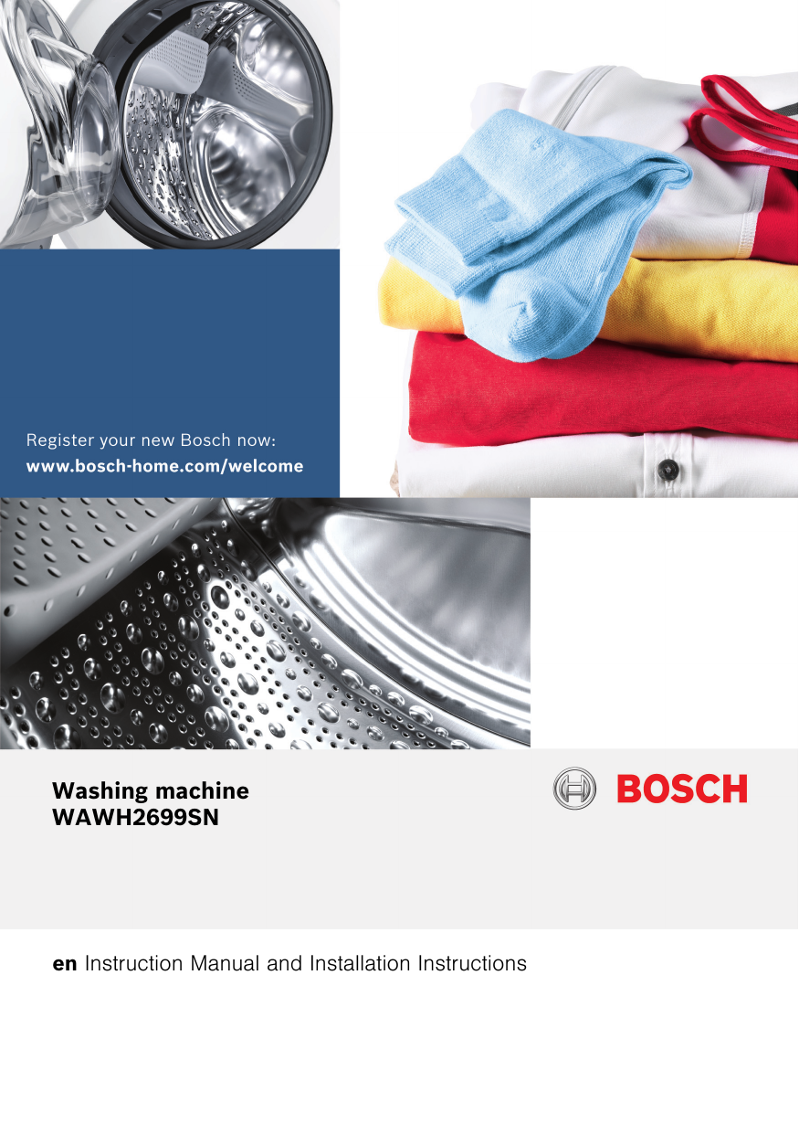 Bosch Washing machine Serie 8 Operat./Install.Instruct./Program table