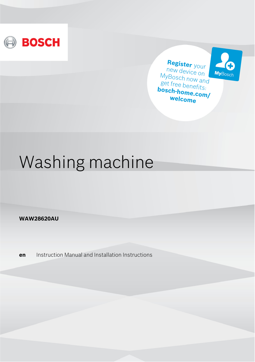 Bosch Washing machine Serie 8 Instruction manual Manualzz