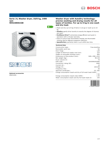 Bosch wdu28561gb deals