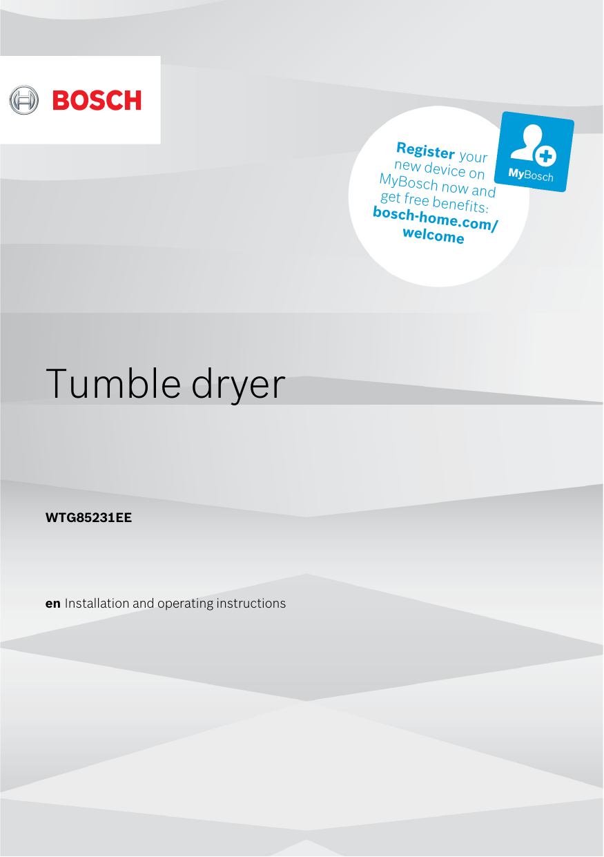 Bosch Tumble dryer Serie 6 Instruction manual Manualzz