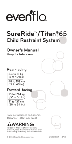 Evenflo titan 2024 65 recall