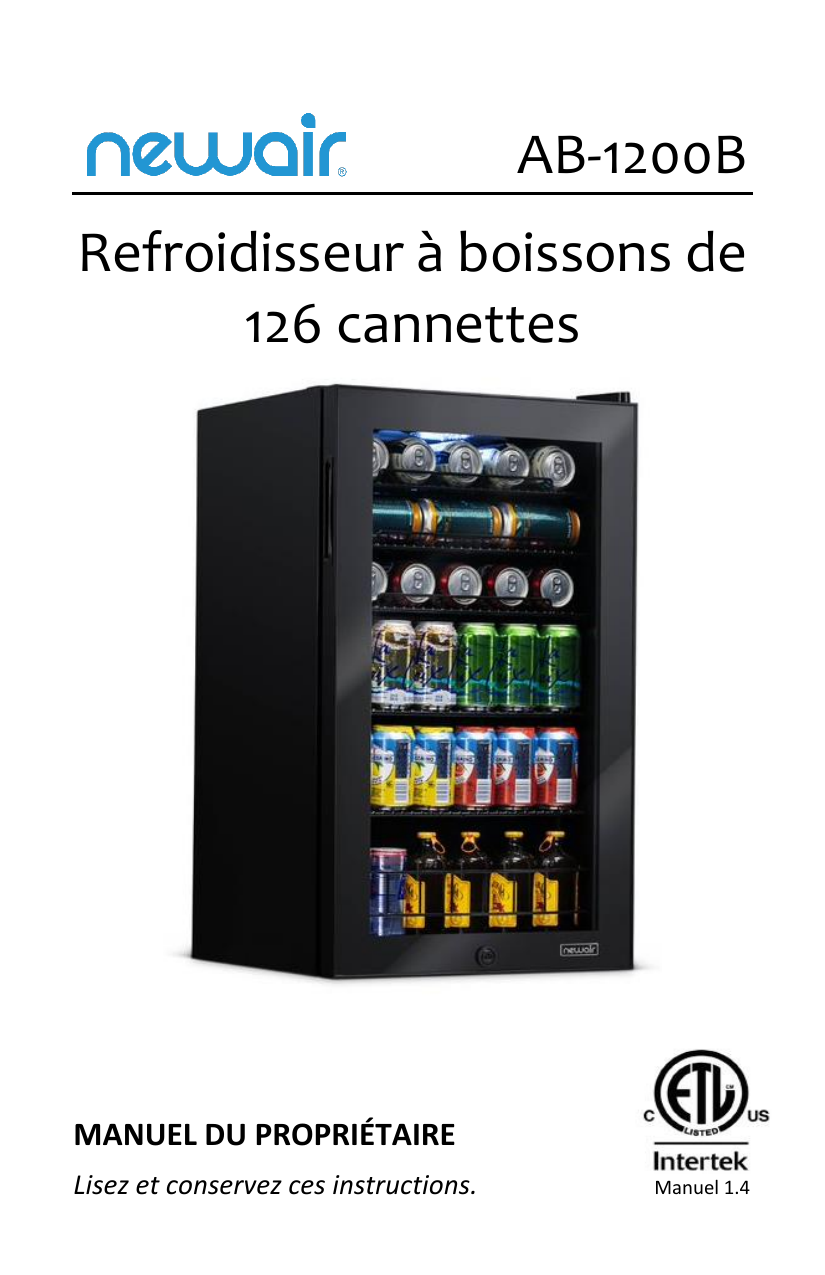 NewAir AB1200BREM Remanufactured 126 Can Freestanding Beverage Fridge