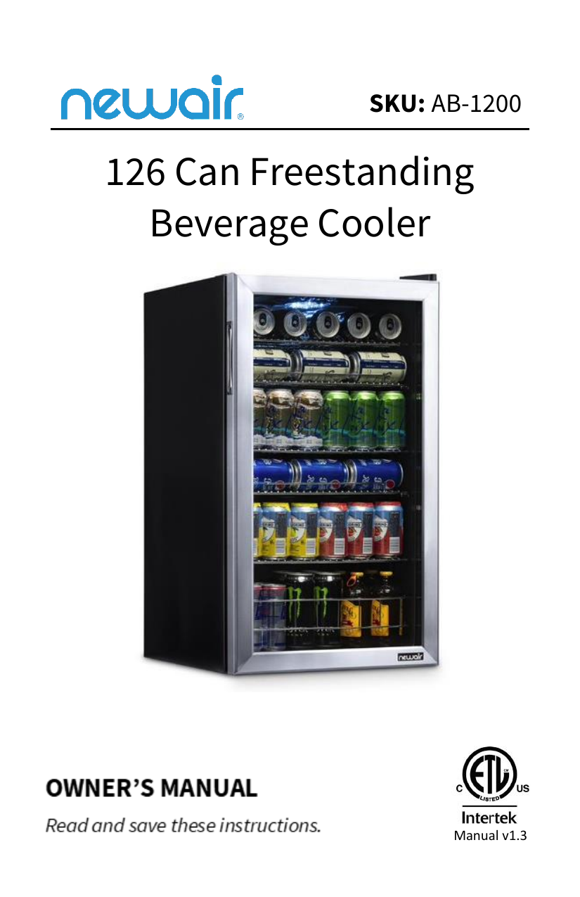 NewAir AB1200REM Remanufactured 126 Can Freestanding Beverage Fridge