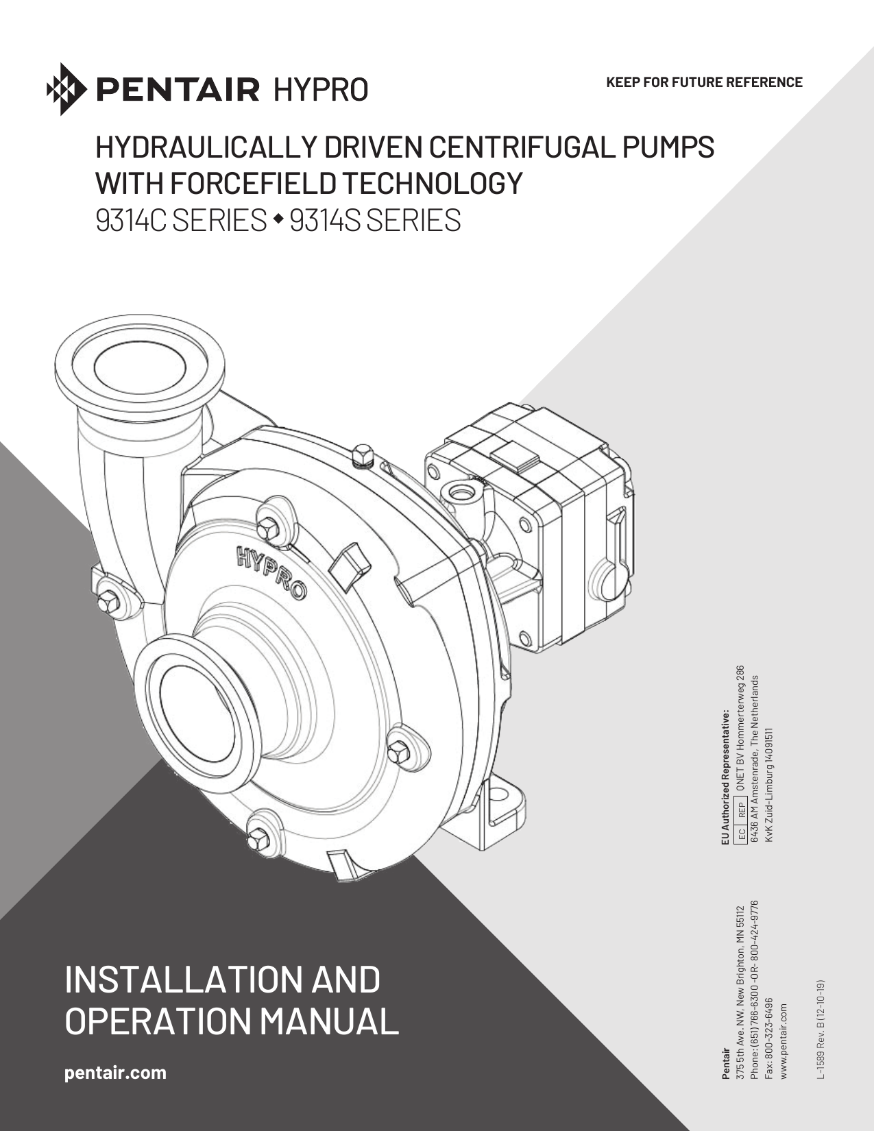 Hypro 9314 Series Hydraulically Driven Centrifugal Pumps Owner's Manual
