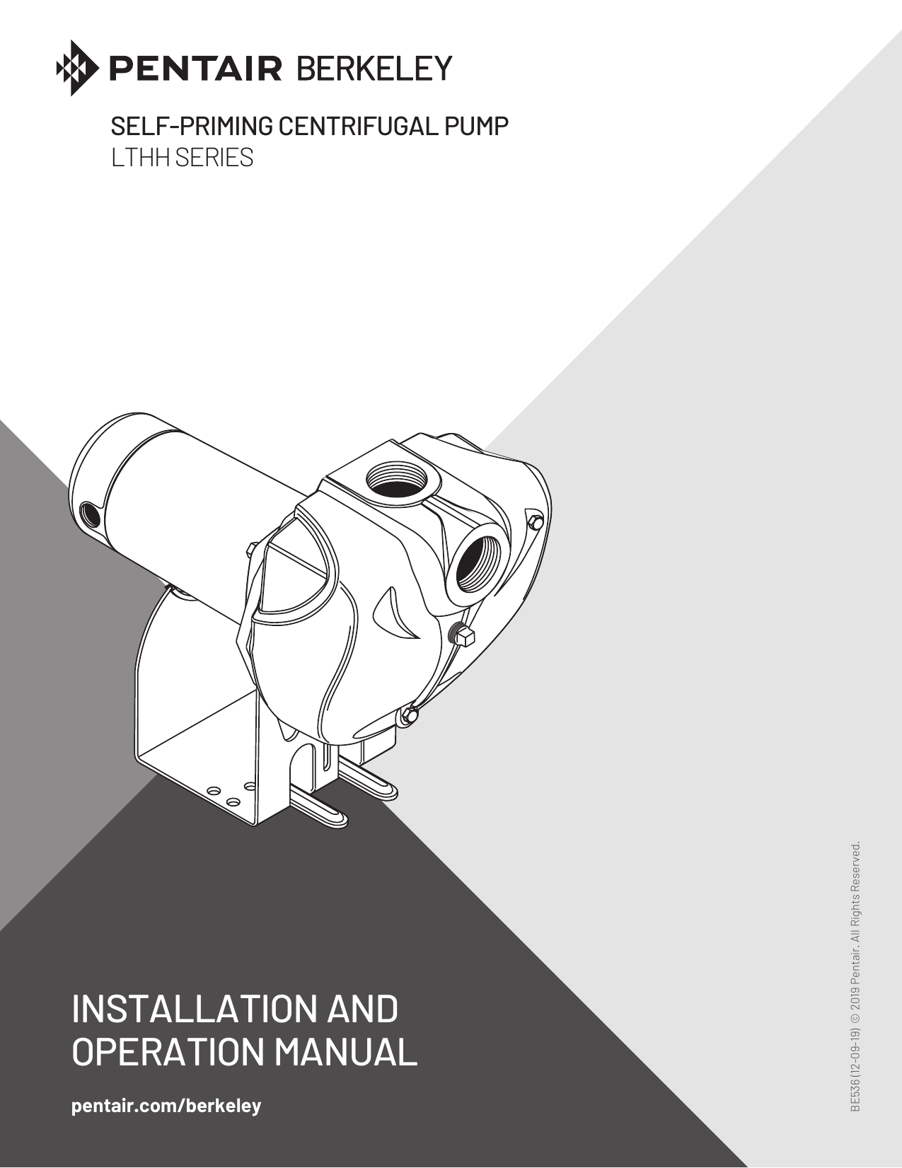 Berkeley Self-Priming Centrifugal Pump LTHH Series Owner's Manual ...