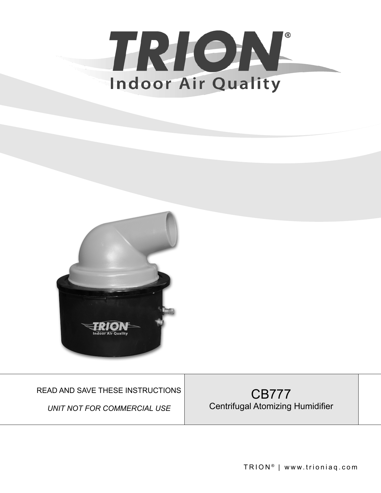 Trion CB777 Atomizing Humidifier User Manual Manualzz