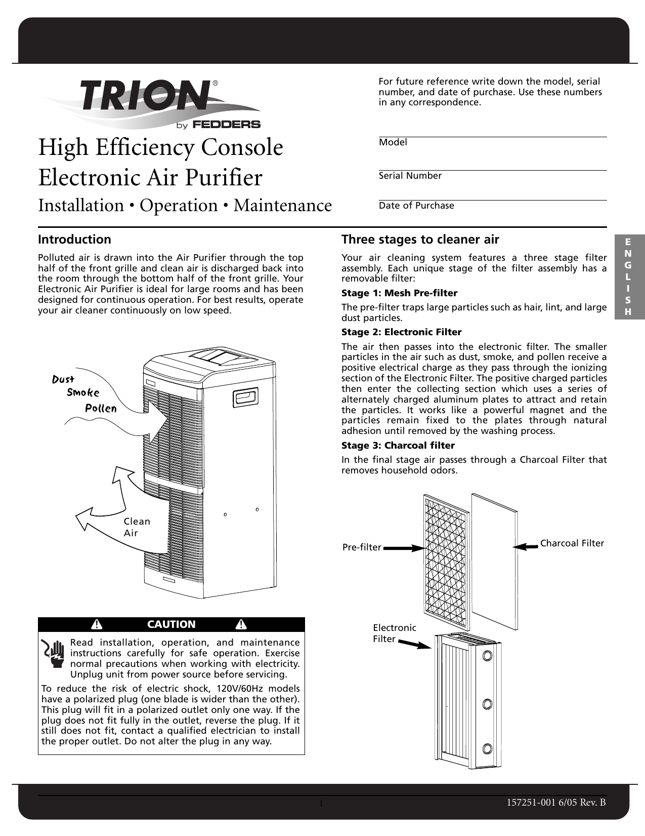 Trion Console Electronic Air Purifier User manual Manualzz