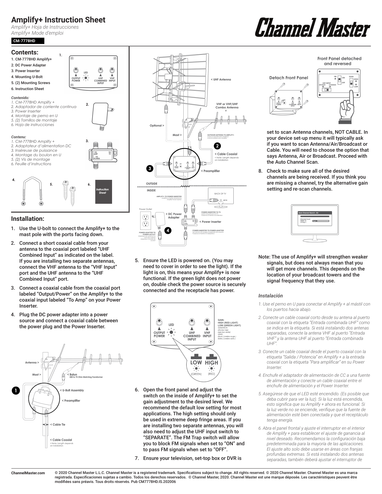 Channel Master CM-7778HD Installation guide | Manualzz