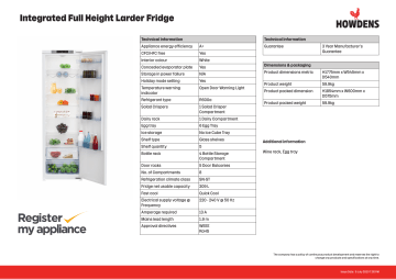 lamona fridge manual