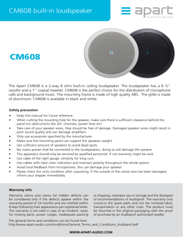 Biamp Apart Cm608 Manual Manualzz