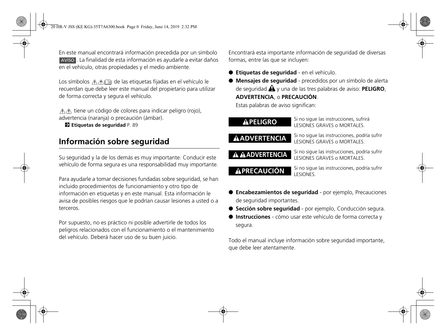 Su Vehículo Tiene Servofreno Cuando Apague El Motor Qué Ocurre Honda HR-V 20YM El manual del propietario | Manualzz
