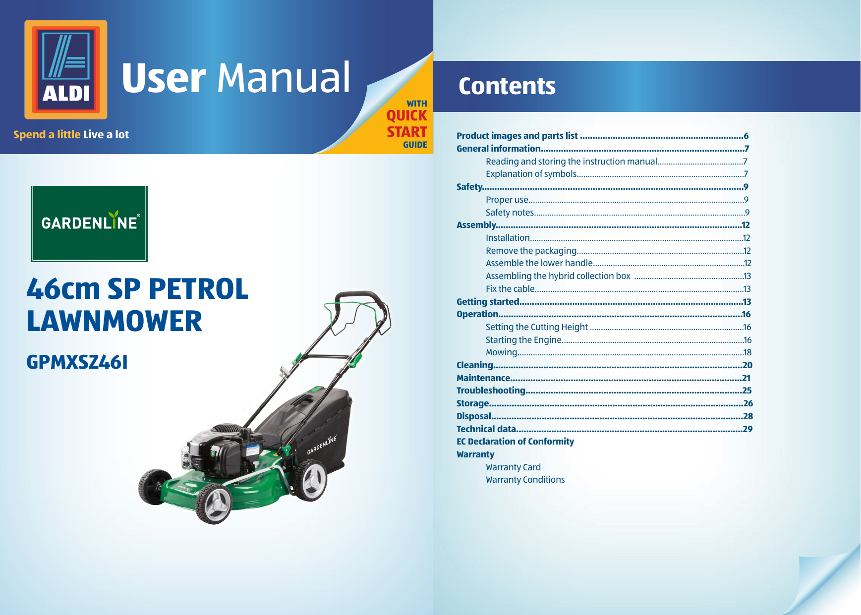 Aldi lawn 2024 mower manual