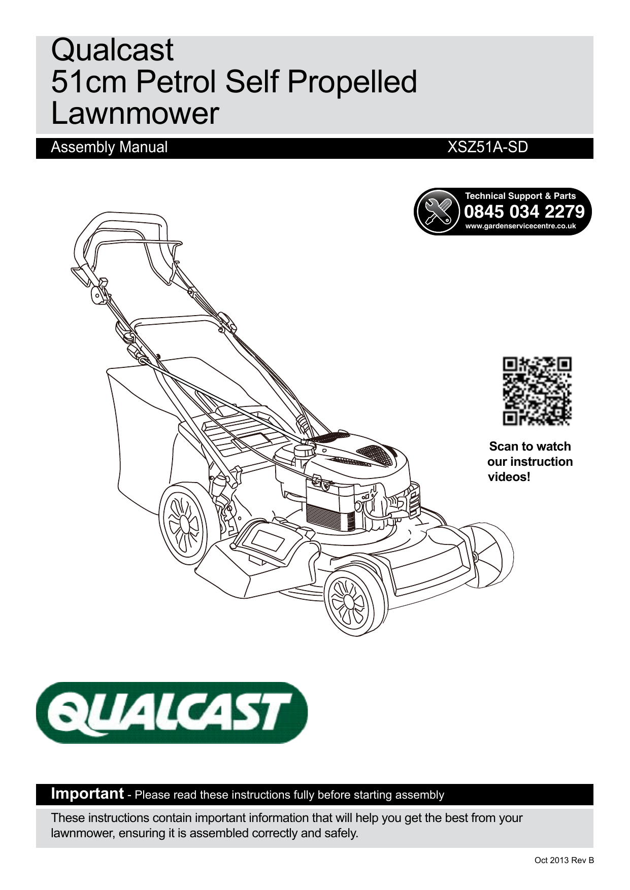 Qualcast petrol lawnmower discount 51cm