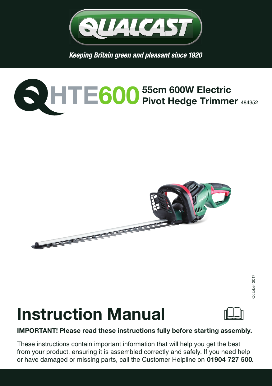600W. Qualcast Electric Hedge Trimmer