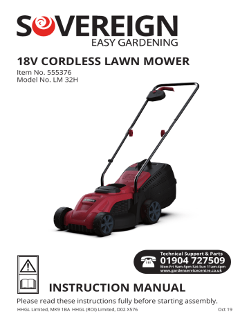 Sovereign cordless best sale lawn mower