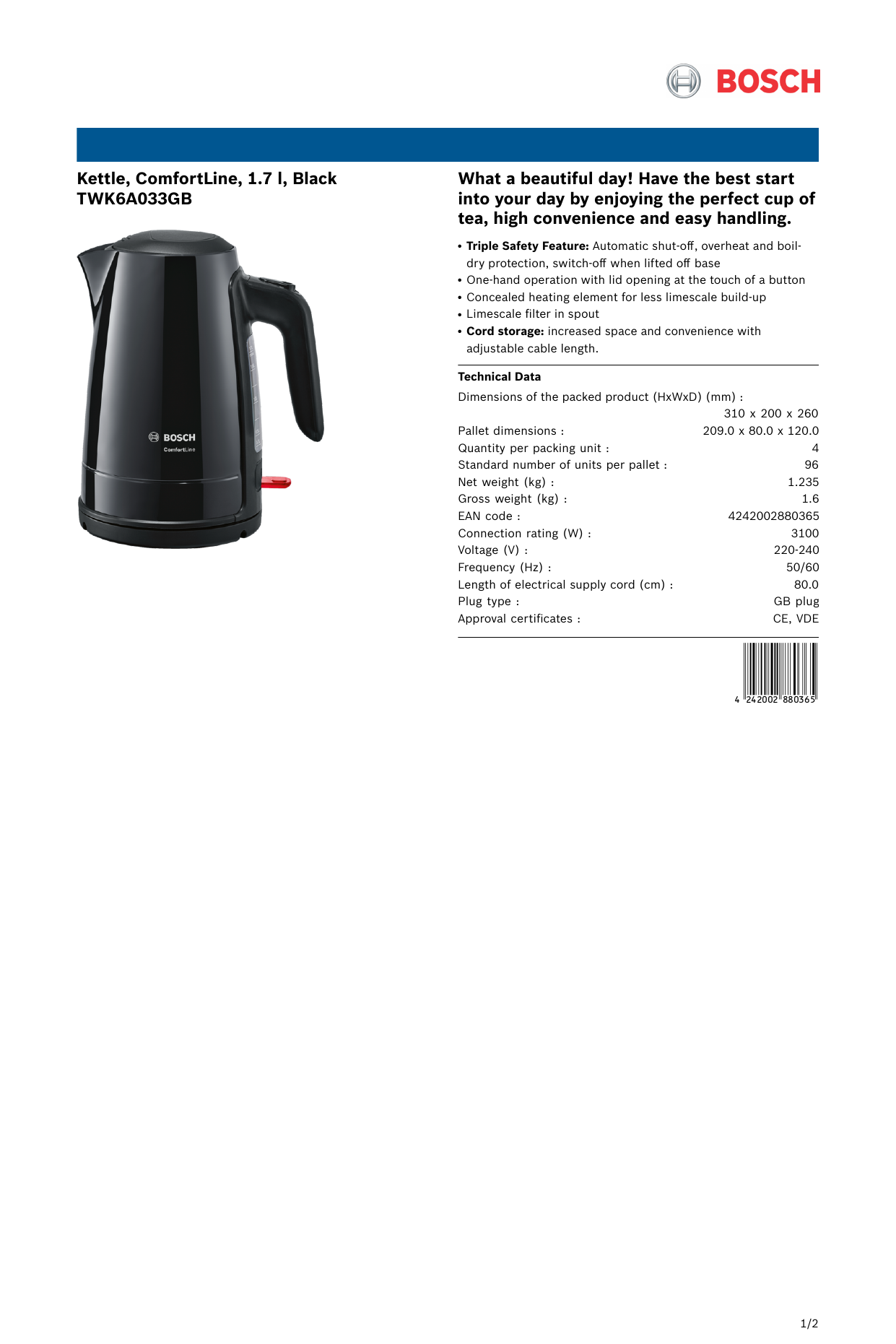 bosch kettle twk4p440gb