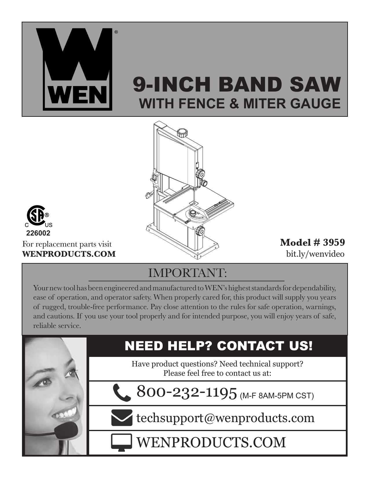 Wen 3959, R3959 User manual | Manualzz
