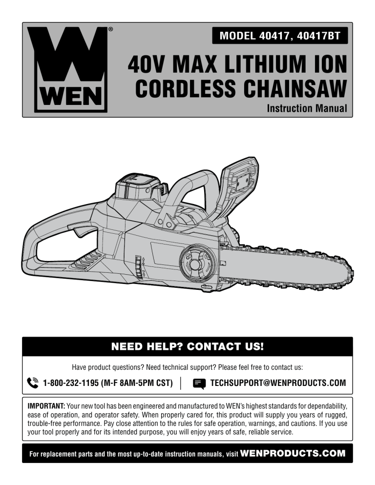 Wen 40417BT User manual Manualzz