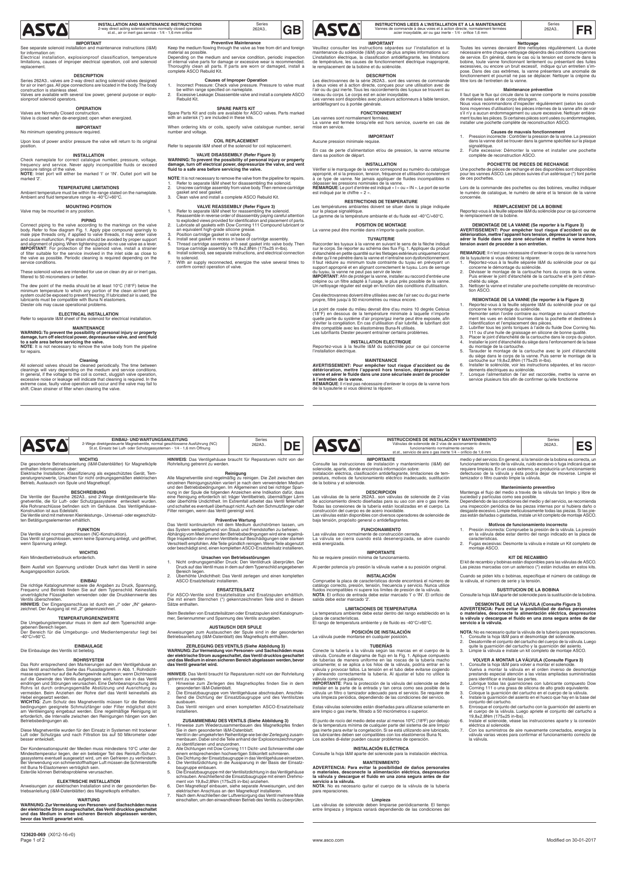 Asco Series 262s Air Or Inert Installation Guide Manualzz 0535